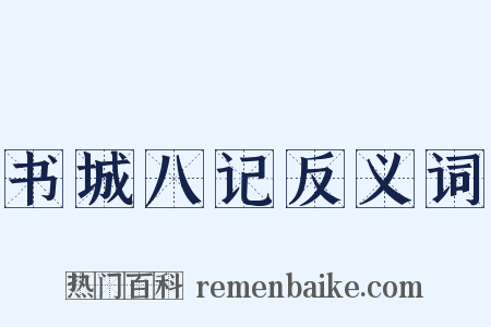 书城八记反义词是什么意思的图片
